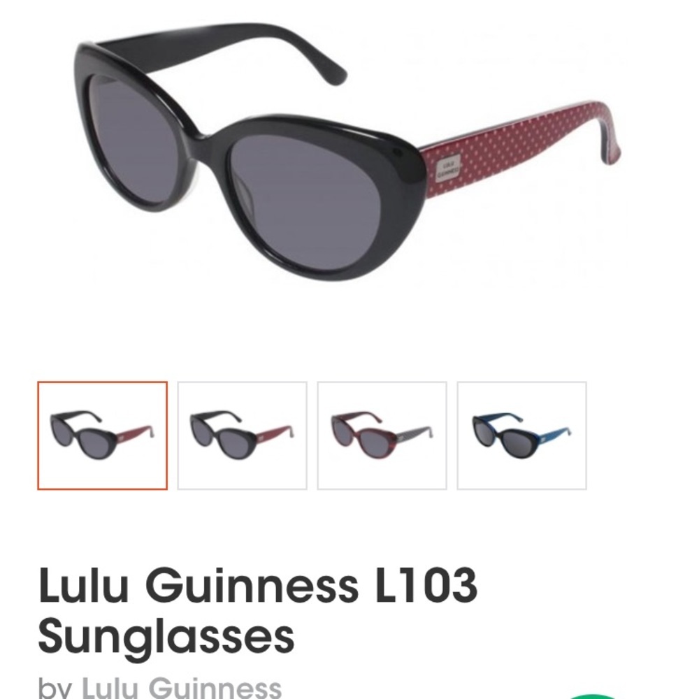 Lulu Guinness Sunglasses FRAMES *prescription lens‎ with case